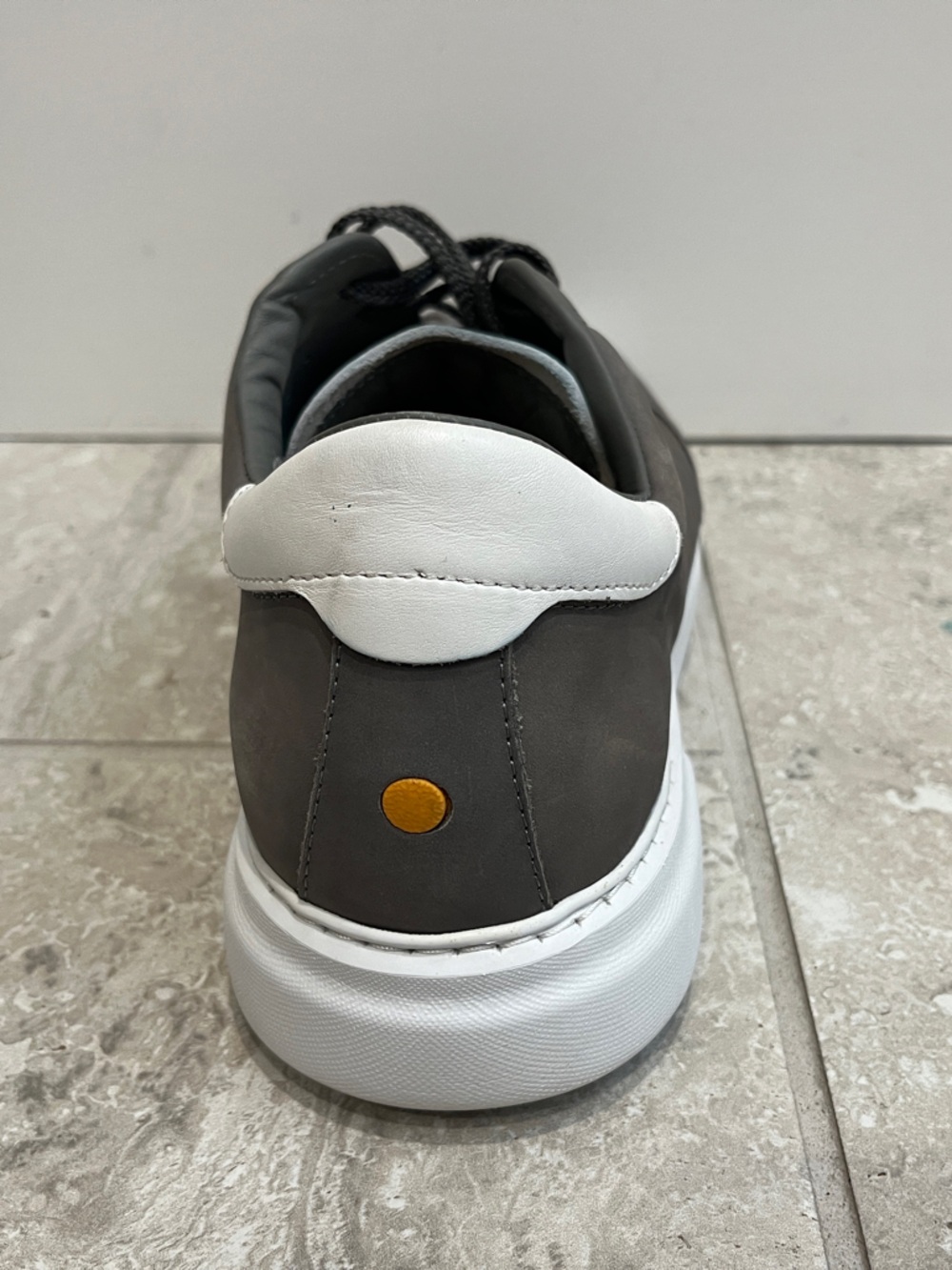 Samuel Hubbard Tiburon Men's Gray Low-Top Sneakers with White Collar - Picture 4 of 7
